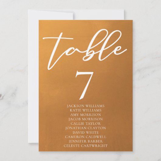 Rustic Gold Simple Fall Wedding Seating Chart (Achterkant)