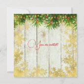 Rustic Gold Snow & Pine Lights Company Xmas Ribbon Kaart (Achterkant)