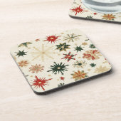 Rustic Gold Snowflakes patroon Feestdagen Bier Onderzetter (Linkerzijde)