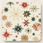 Rustic Gold Snowflakes patroon Feestdagen Bier Onderzetter (Voorkant)