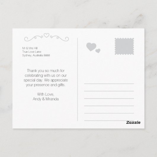 Rustic Gold Sparkle Wedding Dank u Briefkaarten (Achterkant)