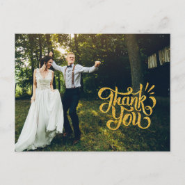 Rustic Gold Sparkle Wedding Dank u Briefkaarten