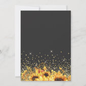 Rustic Gold Sunflower 50th Birthday Party Kaart (Achterkant)
