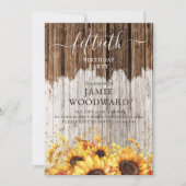 Rustic Gold Sunflower Barn Wood 50e verjaardag Kaart (Voorkant)