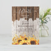 Rustic Gold Sunflower Barn Wood 50e verjaardag Kaart (Staand voorkant)