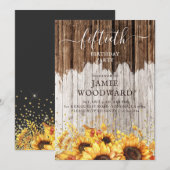 Rustic Gold Sunflower Barn Wood 50e verjaardag Kaart (Voorkant / Achterkant)