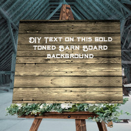 Rustic Gold Tone XL DIY Barn Board Poster