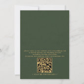 Rustic Gold Trees Pine Minimalist QR Code Wedding  Kaart (Achterkant)
