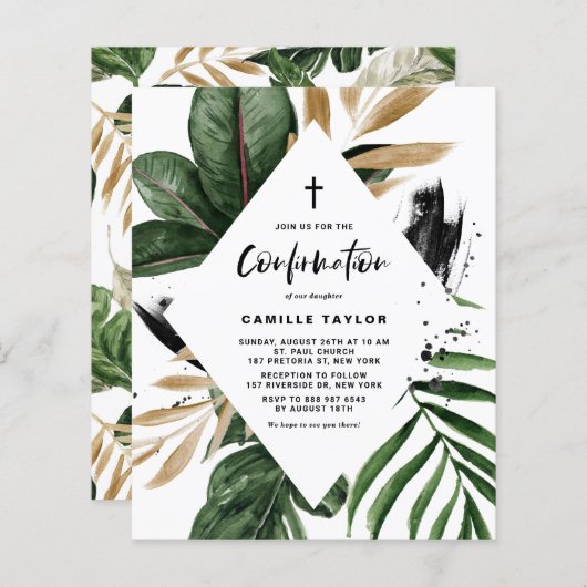 Rustic Gold Tropical Lijst Confirmation (Voorkant / Achterkant)
