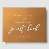 Rustic Gold Typography Earth Tone Fall Wedding Gastenboek (Voorkant)