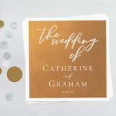 Rustic Gold Typography Earth Tone Fall Wedding Servet
