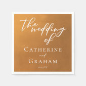 Rustic Gold Typography Earth Tone Fall Wedding Servet (Voorkant)