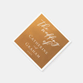 Rustic Gold Typography Earth Tone Fall Wedding Servet (Hoek)