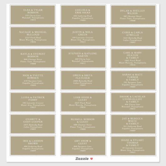 Rustic Gold Typography Guest Adresetiketten Sticker (Vel)