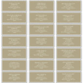 Rustic Gold Typography Guest Adresetiketten Sticker (Voorkant)
