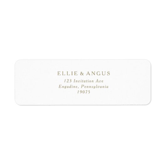 Rustic Gold Typography Return Address Label (Voorkant)
