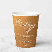 Rustic Gold Typography Simple Fall Wedding Papieren Bekers (Voorkant)