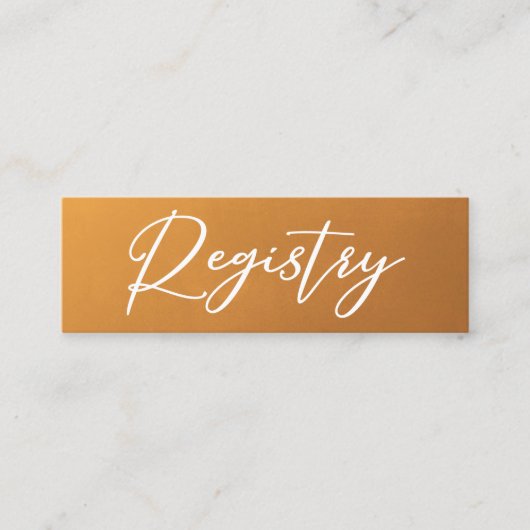 Rustic Gold Typography Simple Wedding Registry Mini Visitekaartje (Voorkant)