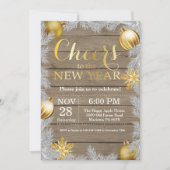 Rustic Gold - Uitnodiging voor nieuwjaarsfeest (Voorkant)