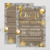 Rustic Gold - Uitnodiging voor nieuwjaarsfeest (Voorkant / Achterkant)