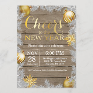 Rustic Gold - Uitnodiging voor nieuwjaarsfeest