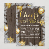 Rustic Gold - Uitnodiging voor nieuwjaarsfeest (Voorkant / Achterkant)