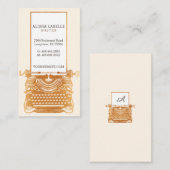  Rustic Gold Underwood-typemachine monogram Visitekaartje (Voorkant / Achterkant)