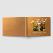 Rustic Gold Verloving Foto Bohemian Fall Wedding Gastenboek (Volledig)
