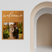 Rustic Gold Verloving Photo Fall Wedding Welcome Poster
