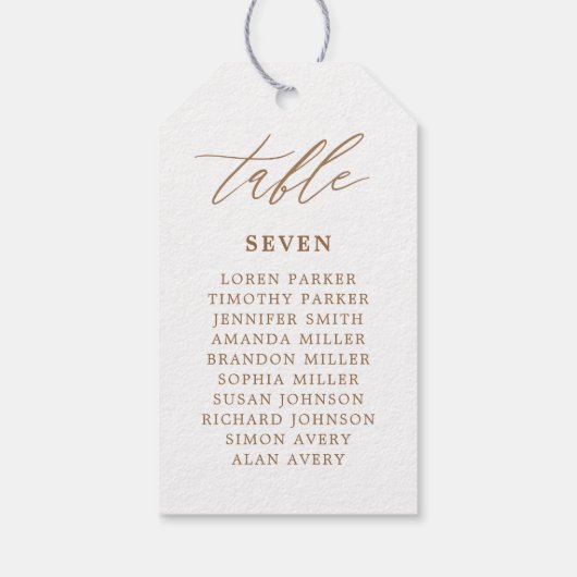 Rustic Gold Wedding Table Numbers Wedding Favors Cadeaulabel (Achterkant)