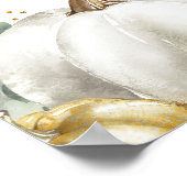 Rustic Gold White Pumpkins Wedding Seding Chart Poster (Hoek)