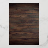 Rustic Gold Wine Glass Wood 60e verjaardag Folie Uitnodiging (Achterkant)