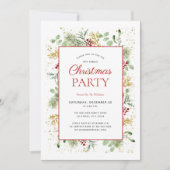 Rustic Gold Winter Greenery Holiday Kaart (Voorkant)