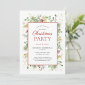 Rustic Gold Winter Greenery Holiday Kaart (Staand voorkant)