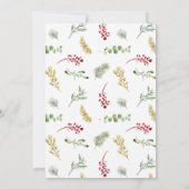 Rustic Gold Winter Greenery Holiday Kaart (Achterkant)