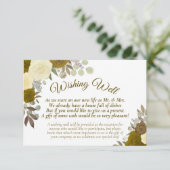 Rustic Golden Boho Floral Wedding Goed Informatiekaartje (Staand voorkant)