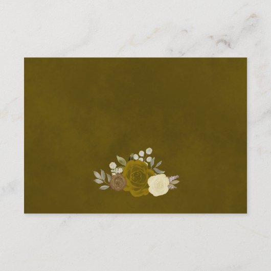 Rustic Golden Boho Floral Wedding Goed Informatiekaartje (Achterkant)