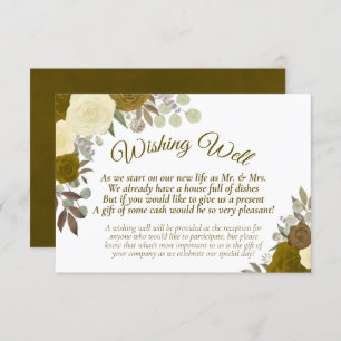 Rustic Golden Boho Floral Wedding Goed Informatiekaartje