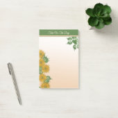 Rustic Golden Flowers, Greenery en Leaves Border Post-it® Notes (Kantoor)