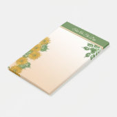 Rustic Golden Flowers, Greenery en Leaves Border Post-it® Notes (Schuin)
