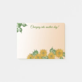 Rustic Golden Flowers, Greenery en Leaves Post-it® Notes