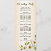 Rustic Golden Frame White Floral Peach Wedding Programmakaart (Achterkant)