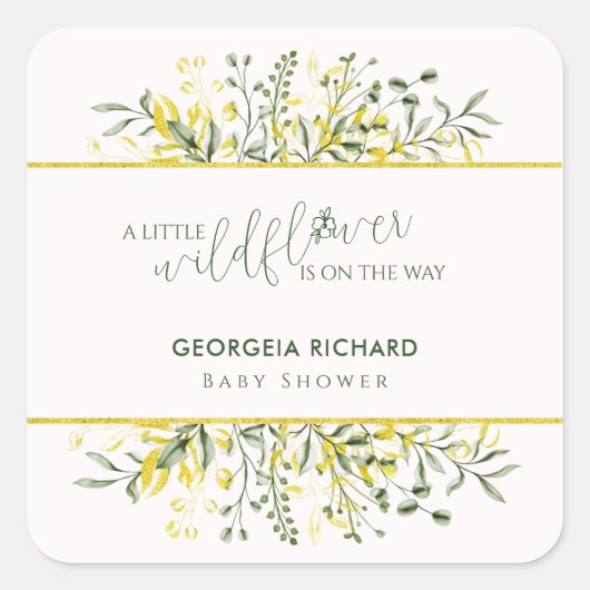 Rustic Golden Frame Wildflower on the way Sticker (Voorkant)