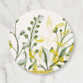 Rustic Golden Frame Wildflower on Way  Baby Shower Bedankjes Labels (Achterkant)