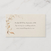 Rustic Golden Greenery bruiloft rsvp online Informatiekaartje (Voorkant)