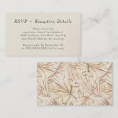 Rustic Golden Greenery receptiedetails + rsvp Informatiekaartje (Voorkant / Achterkant)