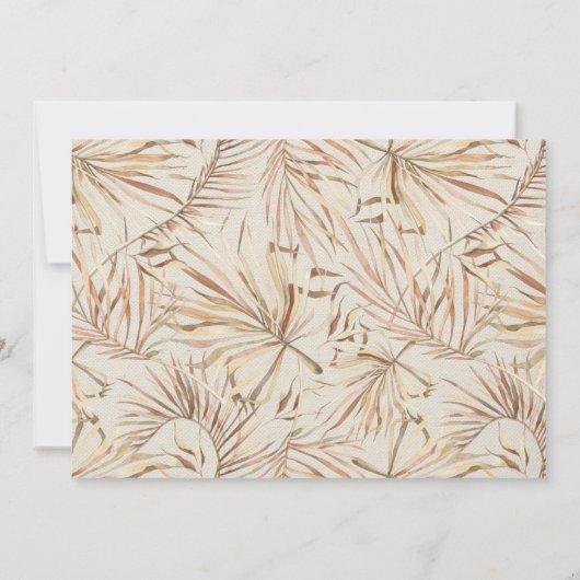 Rustic Golden Greenery Wedding Kaart (Achterkant)