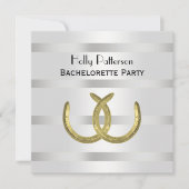 Rustic Golden Hoefijzer Silver Wht SQ Bachelorette Kaart (Voorkant)