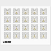 Rustic Golden Hoefijzers Silver Whet envelopzegels Vierkante Sticker (Vel)