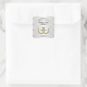 Rustic Golden Hoefijzers Silver Whet envelopzegels Vierkante Sticker (Tas)